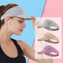 1 件男女通用透气运动遮阳帽，夏季户外防晒，涤纶针织面料，四季弹力，带开关闭合，仅可手洗 - 适合骑行和跑步