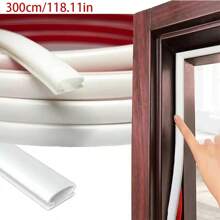 1pc Anti-Theft Door Windproof Soundproof Self-Adhesive Weatherstrip, Available In 100cm, 300cm, 600cm, 1000cm Length, White/Black/Brown Sealing Strip To Reduce Noise