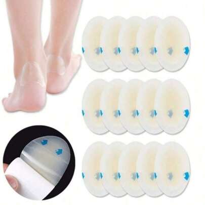 10 pièces/15 pièces Coussinets en gel de silicone anti-ampoules - Pansements amortissants ultra-minces et imperméables pour les talons, les orteils, les doigts - Pansements adhésifs protecteurs polyvalents pour le sport, les chaussures, la prévention des ampoules et une guérison rapide, styles aléatoires