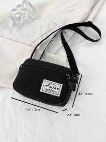 Solid Canvas Material Fashion Casual Unisex Chest Bag, Minimalist Design Sports Style Phone & Coin Purse Festival