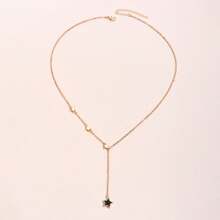1pc Oil Drop Five-Pointed Star Y-Shaped Pendant Alloy Chain Necklace Choker - Necklace - View 7