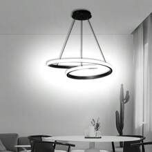 Luces colgantes LED minimalistas para decoración del hogar, candelabro moderno con aro, luz blanca/cálida de gel de sílice, lámpara colgante LED para decoración de sala de estar, cocina, isla, dormitorio, mesita de noche, comedor, restaurante. Lámpara colgante de lujo para decoración del hogar, sencillez, lámpara colgante semi empotrada para sala de exposiciones, escaleras, ático, dúplex, entrada, lámpara colgante para hotel, bar, decoración