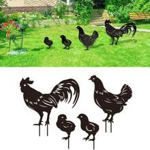 Estatuas y estacas de decoración de jardín metálicas con motivos de gato, perro, gatito, pollo aptas para exterior, resistentes al agua y al óxido, para decoración de jardín y césped, ideales como decoraciones para Día del Padre, Día de la Madre, San Valentín, Navidad, bodas, aniversarios, graduaciones y regalos de inauguración de casa.