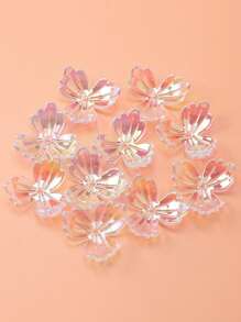 10 件彩虹色三叶花珠工艺品配件，适合 DIY 珠宝制作 - 三葉花散珠 - 查看 4