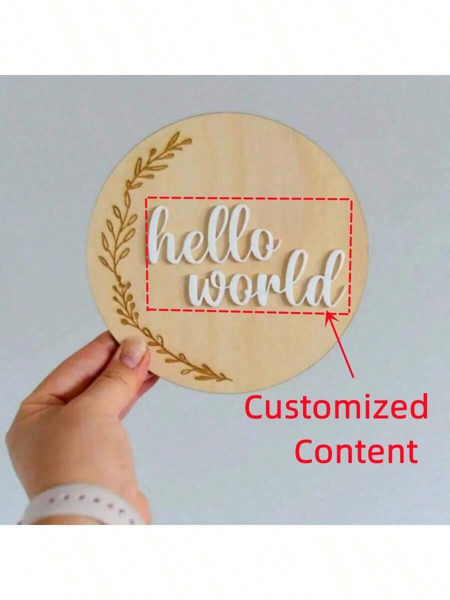 Customized Children's Wooden Birth Announcement Plaque, Creative Commemoration Plaque, Wooden Business Card, Wooden Name Announcement Board, Natural Wood Decor, Shower Gift, Made Of Natural Wood Back To School