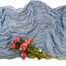 4 piezas Cheesecloth Camino de mesa estilo bohemio, decoración rústica y romántica para mesas de bodas, fiestas, ducha nupcial, graduación, restaurante - Beige