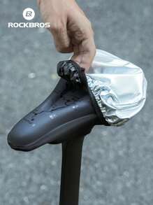 ROCKBROS 1pc Durable 26cm Silver Bicycle Seat Cover - 2-In-1 Waterproof & Heat Insulation, Compact Lightweight Portable For Daily Use