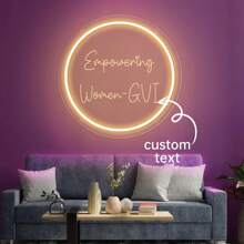 Custom Neon Sign Room Decor Wedding Neon Sign Personalized Mother's Day Gift Wedding Decor Engrave Art Sign USB Led Light Sign,Neon Name Sign For Bedroom Bar Decor Light Up Sign Custom Led Sign. - Round Shape-33cm*33cm - View 4