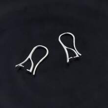 10PCS DIY Design Sieraden Bevindingen Zilverkleurige Gladde Pinch Bail Oorbelhaak Oorbelhaak