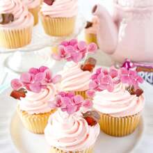 10 piezas de decoraciones para pasteles con flores artificiales - Tóper para pastel de cumpleaños feliz, decoraciones para pasteles de boda, compromiso, baby shower, cumpleaños, cupcakes, aniversario y fiestas