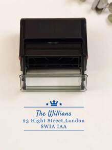 1/2 Stück Adressstempel mit Wunschtext/-logo, Schul-Zubehör für, Personalisierter Rücksendestempel mit Selbstfärbung, Personalisierte Briefmarken zum Versenden, Runder Adressstempel mit Wunschtext, Personalisierte Selbstfärbende Stempel