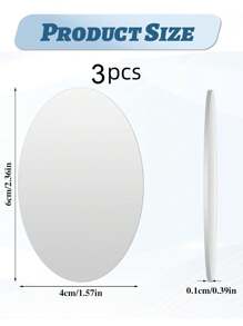 3pcs/Set DIY Mirror Stickers, Mini Oval Shaped Mirror, Acrylic Self-Adhesive Phone Back Makeup Mirror, Acrylic Material Phone Mirror Sticker,Makeup,Cheap,Room Decor,Vanity,Travel,Bedroom,Makeup Accessories,Mirror,Vanity Mirror