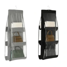 双面透明 6 层收纳袋，衣柜挂衣袋，手提包防尘袋