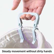 4PCS Creative Hand Trash Bag Clips, Double Clips Design Won't Slip, Stable Moving Without Dirtying Hands, Hoop-Pressing Ring Bucket Edge Anti-Slip Clips, Suitable For Kitchen, Bedroom, Bathroom, Office Trash Cans