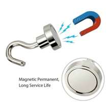 4pcs Strong Magnetic Hooks, Non Perforated Magnet Circular Anti Collision Magnetic Hooks, Household Storage, Kitchen, Bathroom, Office Hooks
