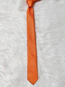 Casual Men's Ties, Perfect For Gifting Friends Slim(5.5cm) - 橘色 - 查看 2