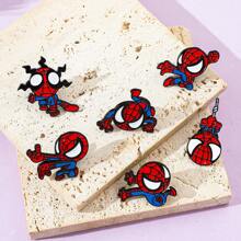 Disney 1/6 szt. Zestaw broszek z postaciami z kreskówek Spersonalizowany do góry nogami Spider-Man Emalia Pin Plecak Odzież Biżuteria Metalowa odznaka Akcesoria Prezenty dla przyjaciół