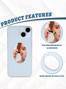 3pcs/Set DIY Mirror Stickers, Mini Oval Shaped Mirror, Acrylic Self-Adhesive Phone Back Makeup Mirror, Acrylic Material Phone Mirror Sticker,Makeup,Cheap,Room Decor,Vanity,Travel,Bedroom,Makeup Accessories,Mirror,Vanity Mirror