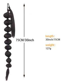 Extensiones de pelo sintético con coleta de burbuja larga, peinado afro tipo 'puff' de 30 pulgadas, trenzas rectas tipo farol con cordón para mujeres