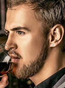 1set Finess Brand Stainless Steel Magnetic Cubic Zirconia Ear Studs For Men & Women, Hypoallergenic Non Pierced, 5-8mm Double-Sided Magnet Flat CZ Magnetic Clip-On Earrings - Multicolor - View 4