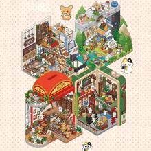 2 miếng dán + 1 tấm thiệp cảnh Thỏ dễ thương dán cảnh ngoài trời, miếng dán phong cảnh thu nhỏ nổi 3D sáng tạo mới, miếng dán vẽ thư giãn tự làm, miếng dán trang trí nhà búp bê giáo dục, không cần cắt - Nhiều màu - Xem 11