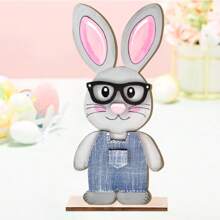 1 Set Easter Bunny Decorations Sign Wooden Tabletop Sign Spring Easter Bunny Carrot Decorations Tabletop Decor Rustic Rabbit Bunny Easter Theme Party Decor For Spring Farmhouse Table Centerpiece Decor Tiered Tray Decor Gifts Birthday Graduation