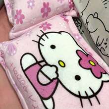 Sanrio 2Pcs Cute KT Cat Pillow Case Children's Milk Plush Girl's Cute Katie KT Winter Plush Pillow Case (Excluding Pillow Core)