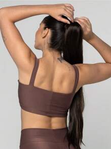 LOT FITNESS Women's Gym Fitness Set Top And Leggings Polyamide Gym Clothing - 鏽棕色 - 查看 3
