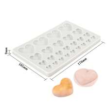 1 pièce Moule en silicone en forme de cœur pour fondant, moule à chocolat en forme de cœur, moule en silicone pour la cuisson, la décoration de gâteaux, l'artisanat du sucre et l'argile polymère pour Noël, la Fête des Mères, la Saint-Valentin, l'Action de grâce, etc.