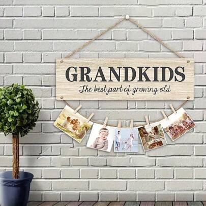 Grandchildren Photo Frame Gift For Grandparents - Personalized Long Distance Birthday, Anniversary, Or Christmas Keepsake From Grandkids - Unique Grandparents Day Present With Photo Gifts Graduation