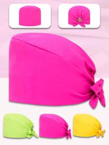 1pc Solid Color Polyester Protective Cap, Adjustable For Men & Women, Suitable For Beauticians, Dental Nurses, All Seasons - Multicolor - View 10