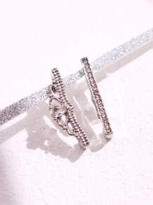 2pcs Minimalist Luxurious Versatile Unique Elegant Intricate Silver & Rose Gold Tone Crown Decor With Rhinestone Jewelry Set, Accessory