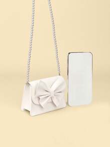 1pc Children Girl Princess Pearl Chain Bow Decor Mini Shoulder Crossbody Bag - Crossbody Bags - View 8