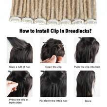 3 Piezas de extensiones de rastas sintéticas rectas de 24 pulgadas con doble extremo, hechas a mano, suaves, de estilo reggae hippie, para mujeres