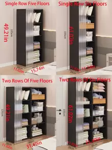 1 件防尘衣柜，易于组装的衣物收纳柜，适用于卧室、出租屋、小型衣柜收纳架