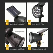 1 件户外聚光灯防水树灯照明树景观聚光灯适用于别墅花园草坪户外庭院灯 - 彩色 - 查看 6