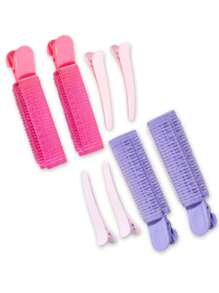 Clips volumizadores para la raíz del cabello, rodillos rizadores naturales de clip, herramientas de peinado para dar volumen al cabello con agarre propio, fáciles de llevar para mujeres y niñas, set de 4 piezas