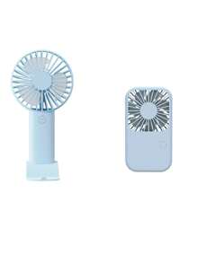 1 pieza Ventilador de triple hoja recargable por USB con soporte, se puede usar como soporte para teléfono/tableta, diseño lindo adecuado tanto para niños como para niñas. Regalo ideal para mujeres, perfecto para actividades al aire libre, playa, oficina, escuela, hogar [Ventilador de refrigeración de verano]