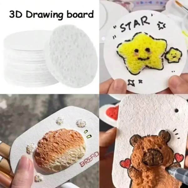 10pcs 3D Drawing Board Paper, Fluffy Texture Art Craft Paper, Premium Decorative Paper For DIY Projects And Creative Design