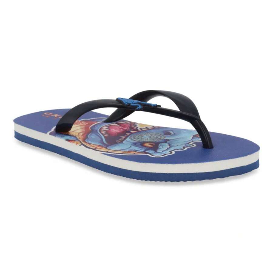 NAVY FLOOR SANDAL WITH ORNAMENT - Navy Blue - View 1