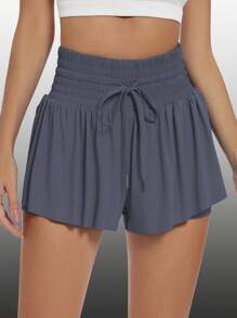 Blaosn Flowy Athletic Shorts For Women High Waisted Gym Yoga Workout Running Sweat Shorts Golf Tennis Skirt Skort Preppy Shorts Cute Clothes Summer - 灰色 - 查看 1