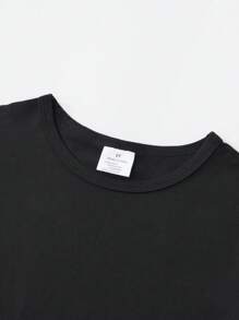 Girls' Sports Style T-Shirt With Yoga & Gymnastics Pattern, Activewear Top