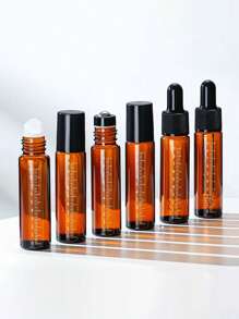 2pcs 10ml Tea Color Roll-On Bottles, Portable Roll-On Bottles, Sample Bottle, Refill Bottle, Suitable For Essential Oils, Aromatherapy, Serum, Fragrance, Refillable Home Bathroom Decor