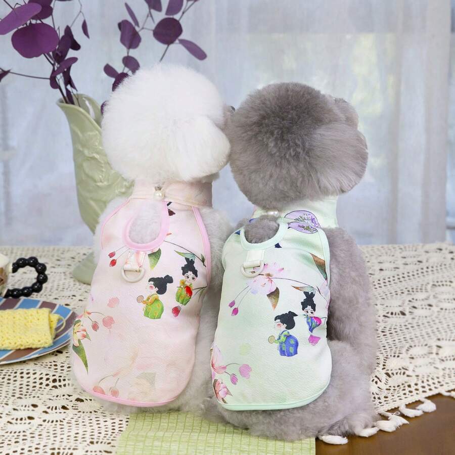 Chinese Style Pet Vest, Lightweight T-Shirt For Dogs And Cats, New Spring/Summer Design