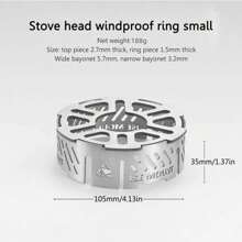 1pc Outdoor Stove Wind Guard With Large Surface Area, Available In Small/Large Size, Compatible With 3/4-Prong Burners, Stainless Steel Mini Portable Stove Ring