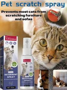 1 pieza/50ml Spray antirayado para mascotas, spray repelente para establecer área restringida para evitar que gatos/perros raspen muebles, sofás