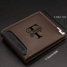 Personalized Men's Faux Leather Wallet - Engraved Initials & Name Gift For Birthday, Anniversary, Father's Day, Christmas Gift