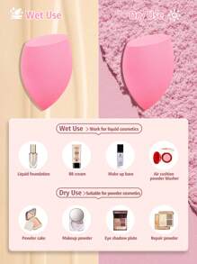 1pc Makeup Sponge, Seamless Foundation Application, Travel Friendly, Holiday Gift