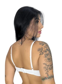 Deep U-Neck Bra With Underwire And High Support Cup With Push Up Effect - 白色 - 查看 2