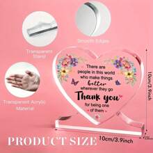 1 件，送给女性的感谢礼物，送给老师、老板和护士的感谢礼物 - 带有感谢信息的亚克力心形牌匾，送给同事的告别礼物，退休礼物 - 彩色 - 查看 3